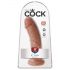 King Cock 20 cm Dildo - Dunkel Natur