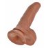 King Cock 9 Hoden-Dildo (23 cm) - Braun