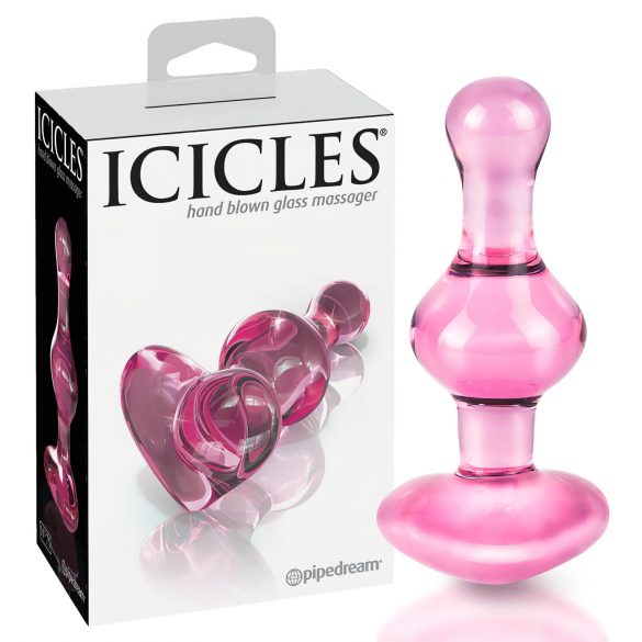 Icicles No. 75 - Herzförmiger Glasplug (pink)