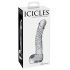 Icicles Nr. 61 - Transparenter Glas-Dildo mit Hoden und Penis