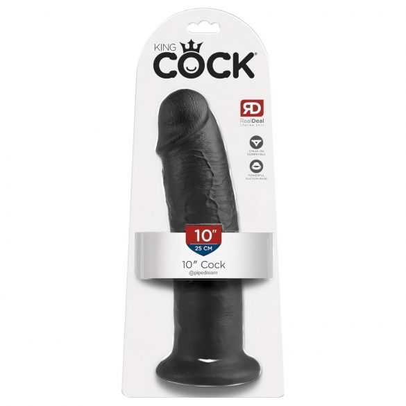 King Cock 10 - Großer Saugnapf-Dildo (25cm) - Schwarz