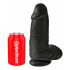 King Cock 9 Chubby - Haftfuß Dildo mit Hoden (23cm) - Schwarz