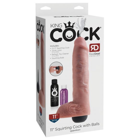 King Cock 11 - realistischer Spritzdildo (28cm) - natur