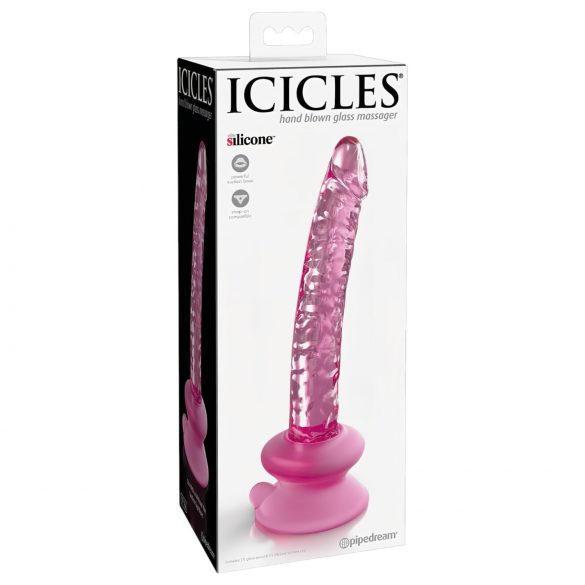 Icicles No. 86 - Pinker Glasdildo mit Penisform