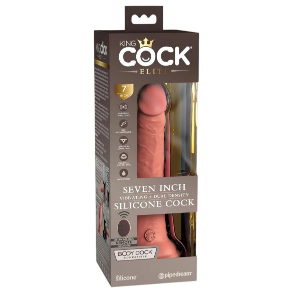 King Cock Elite 7 - 18cm - Natürlicher, haftender Radio-Vibrator