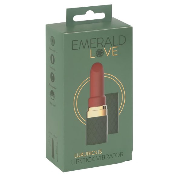 Emerald Love - wasserdichter Akku-Lippenstiftvibrator (Rot)