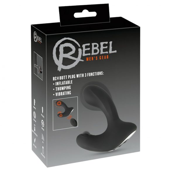 Rebel RC - Akkubetriebener, funkgesteuerter, aufblasbarer Analvibrator (schwarz)