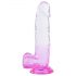 Sunfo - Realistischer Dildo mit Saugnapf - 22 cm (transparent-lila)