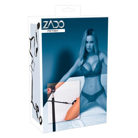 ZADO - Bondage-Set aus Leder für das Bett (Schwarz)