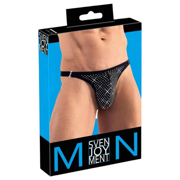 Svenjoyment - Glitzer Herren-Tanga (schwarz) - M