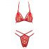 Cottelli - Offenes Spitzen-BH-Set (Rot) - XL