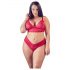 Cottelli Plus Size - Weiches Spitzen-BH-Set (Rot)