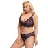 Cottelli Curves Plus Size - Transparentes BH-Set mit Muster (Lila) - 2XL