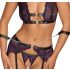 Cottelli Bondage - Dessous-Set mit Handfesseln (Schwarz-Lila) - L