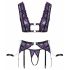 Cottelli Bondage - Dessous-Set mit Handfesseln (Schwarz-Lila) - XL