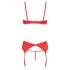 Cottelli - Herz-Offener Hebe-BH Set (Rot) - 80C/M