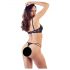 Cottelli - Träger-Ring-BH und Tanga (schwarz) - 85B/L