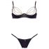 Cottelli - Glitzerndes Ketten-Satin-Lift-BH-Set (Schwarz) - 85C/L