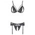 Cottelli - Offenes Spitzen-Dessous-Set (schwarz) - M