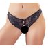 Cottelli - Offene Spitzen-Damenpanty mit Schleife (Schwarz) - M