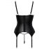 Abierta Fina - Hebe-Top mit Strumpfhalter (Schwarz) - M