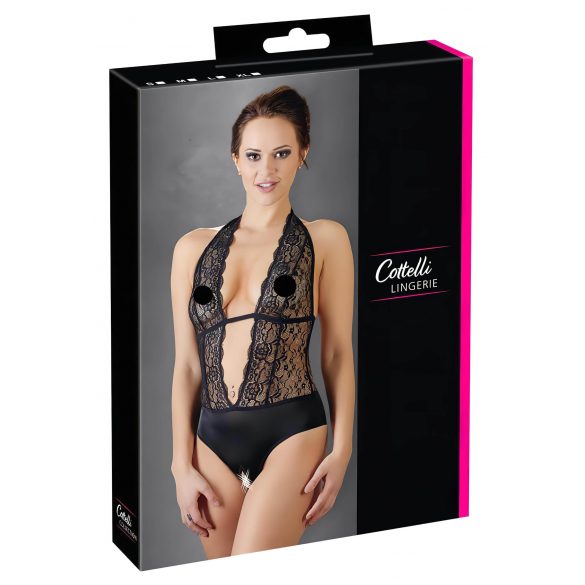 Cottelli - Spitzenbody mit Halsband (schwarz)