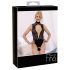 Abierta Fina - Offener Spitzenbody mit Strass (Schwarz) - M