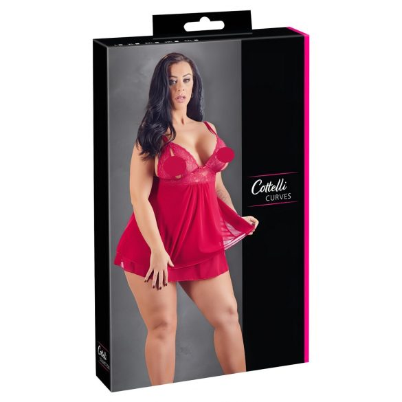 Cottelli Plus Size - Spitzen Babydoll in Rot - XL