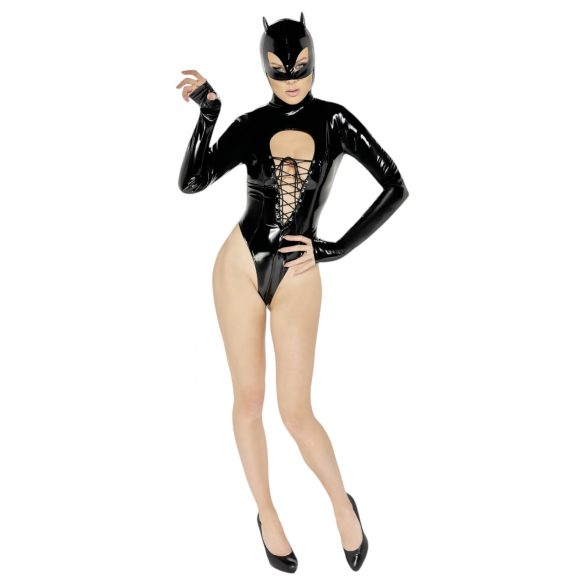 Black Velvet - Langarm Batwoman Body (schwarz)