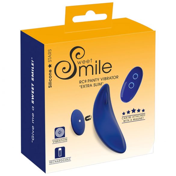 Smile - extra dünner, ferngesteuerter Vibrator-Slip (blau)