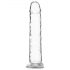 Suchtdelikat: Kristall-Dildo mit Sockel (transparent) - 18cm