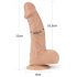 Lovetoy Real Extreme - Saugnapf Dildo mit Hoden - 23 cm (Natur)