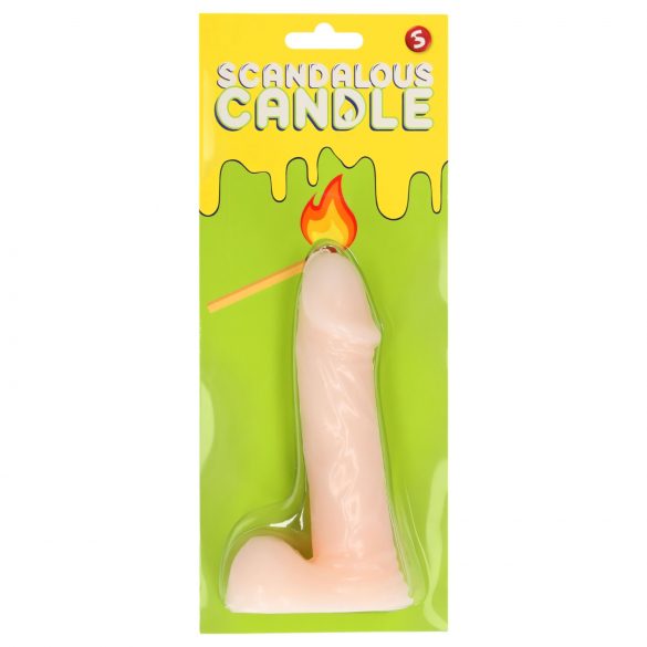 Skandalös - Penis-Kerze mit Hoden - Natur (133g)