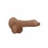 RealRock Dong 8 - Lebensechter Dildo mit Hoden (20cm) - Dunkles Natur.