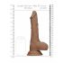 RealRock Dong 10 - Lebensechter Dildo mit Hoden (25cm) - Dunkler Naturton