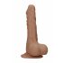 RealRock Dong 10 - Lebensechter Dildo mit Hoden (25cm) - Dunkler Naturton