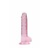 REALROCK - transparenter realistischer Dildo - pink (17cm)