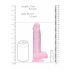 REALROCK - Rosa realistische Dildo - durchsichtig (19cm)