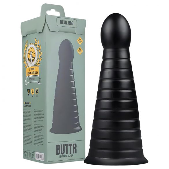 BUTTR Devil Dog - Saugnapf-Dildo (schwarz)