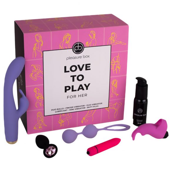 Vergnügungsbox Love to Play - Vibrator-Set, 6-teilig (pink-lila)