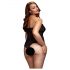 BACI Plus Size - Halsband Träger, transparentes Body - Schwarz (XL-XXL)