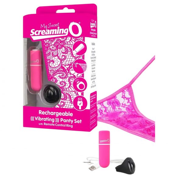 Screaming O Panty Set - Vibrierender Slip (Pink) S-L